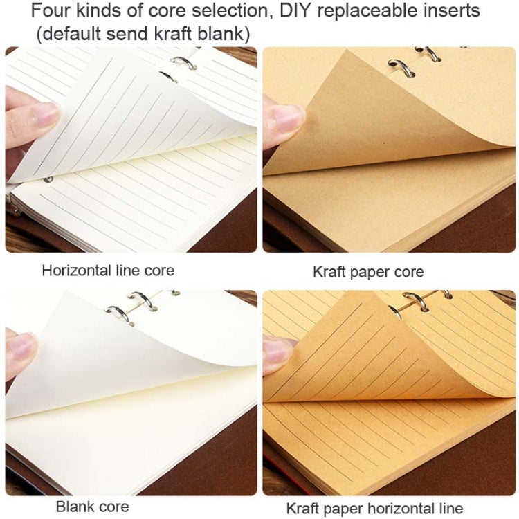PU Maple Retro Straps Handbook Loose-leaf Notebook, A5