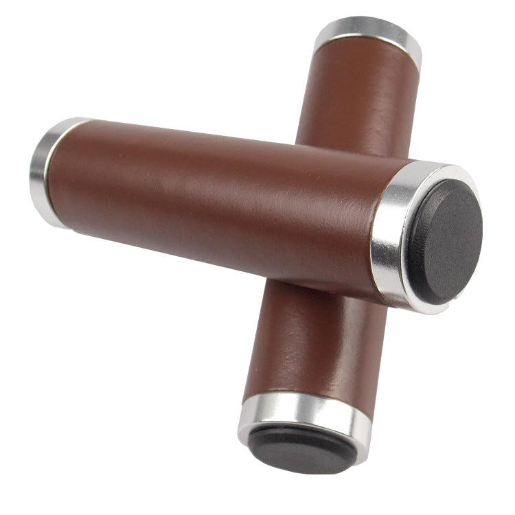 Retro Bicycle Leather Grip Cover Mountain Bike Comcompatible withtable Cowhide Grip Cover, HG005 Ordinary