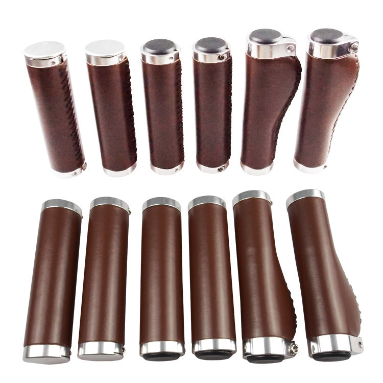 Retro Bicycle Leather Grip Cover Mountain Bike Comcompatible withtable Cowhide Grip Cover, HG005 Ordinary