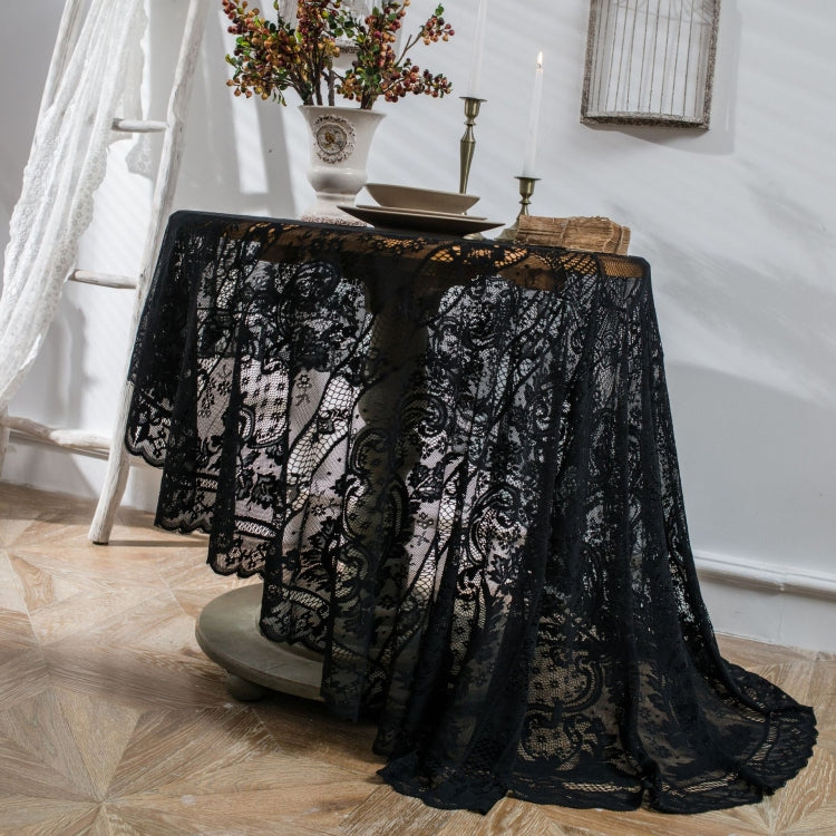 Round Lace Tablecloth Cover Cloth Retro Dining Table Coffee Table Tablecloth, 150 CM