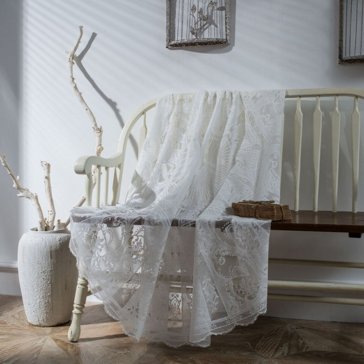 Round Lace Tablecloth Cover Cloth Retro Dining Table Coffee Table Tablecloth, 190 CM