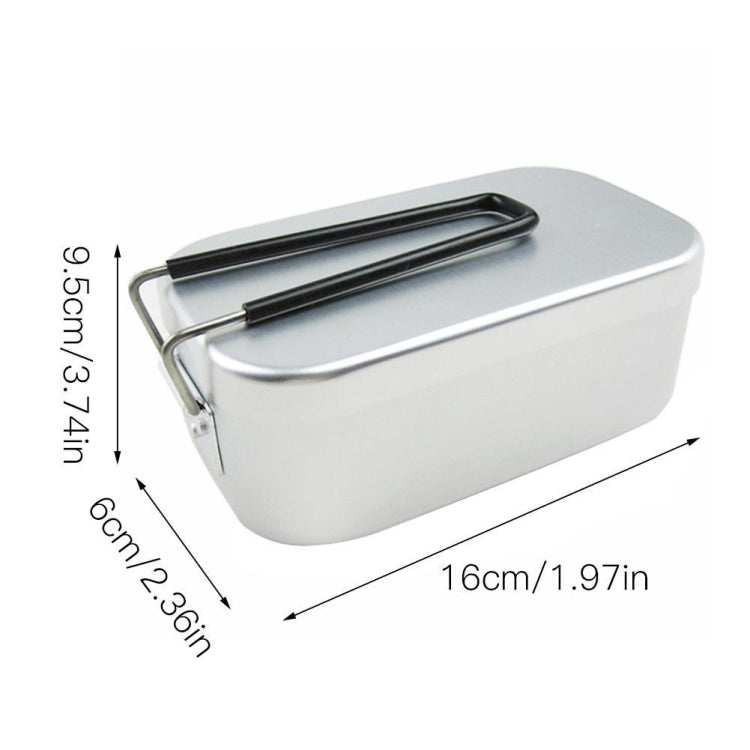 Outdoor Travel Camping Camping Lunch Box Portable Foldable Aluminum Lunch Box Retro Lunch Box Small, Small Regular Lunch Box