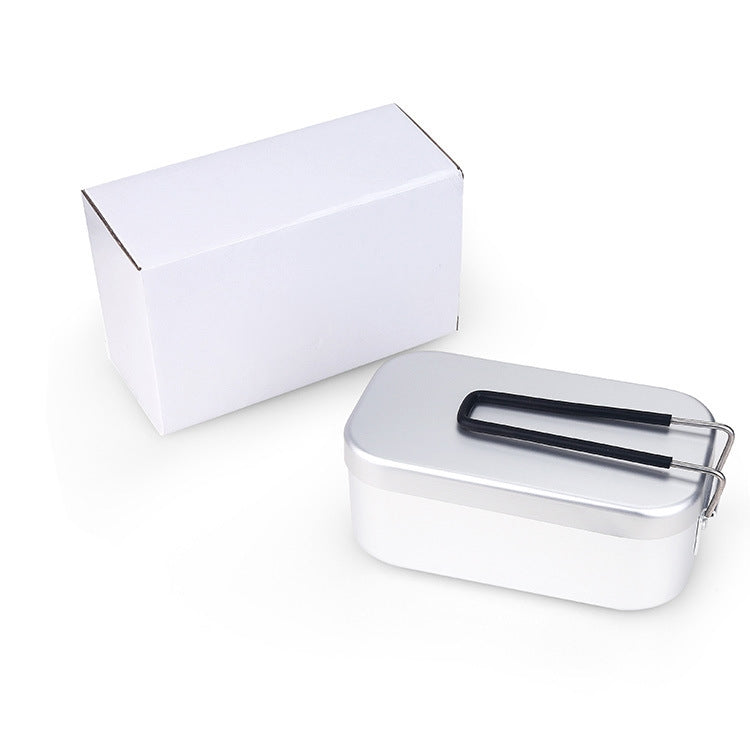 Outdoor Travel Camping Camping Lunch Box Portable Foldable Aluminum Lunch Box Retro Lunch Box Small, Small Regular Lunch Box