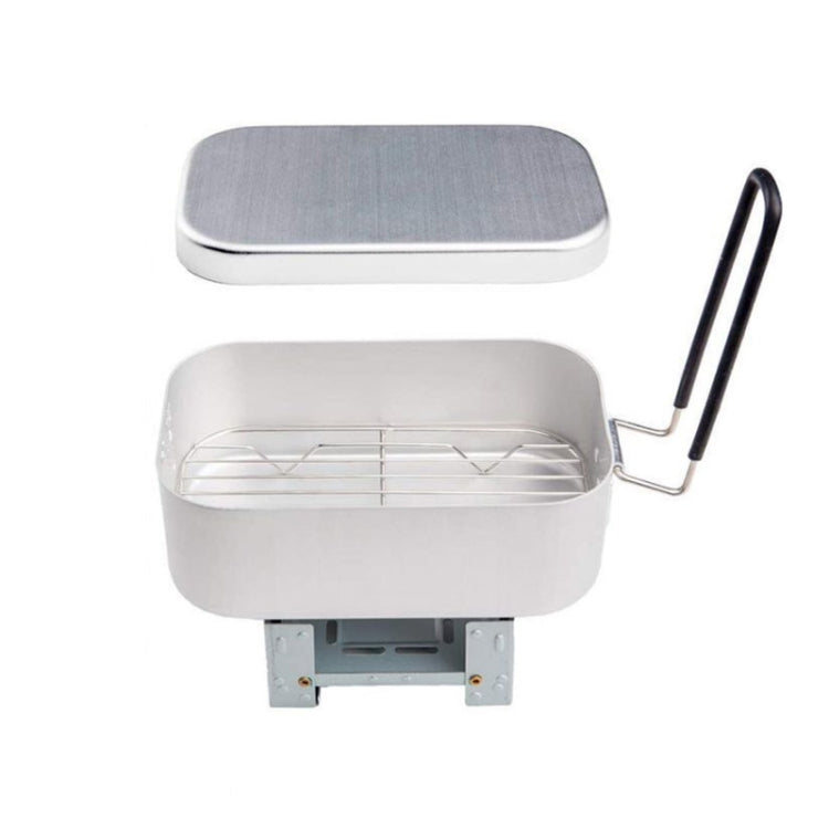 Outdoor Travel Camping Camping Lunch Box Portable Foldable Aluminum Lunch Box Retro Lunch Box Small, Lunch Box And Steaming Rack And Folding Stove