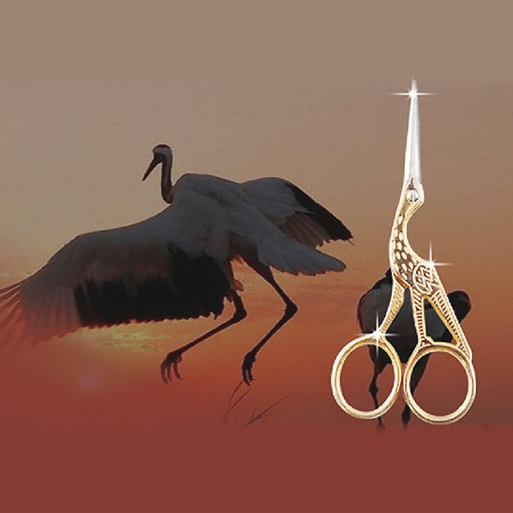 Crane Tailor Scissor Cross Stitch Retro Craft Sewing Scissor, Gold