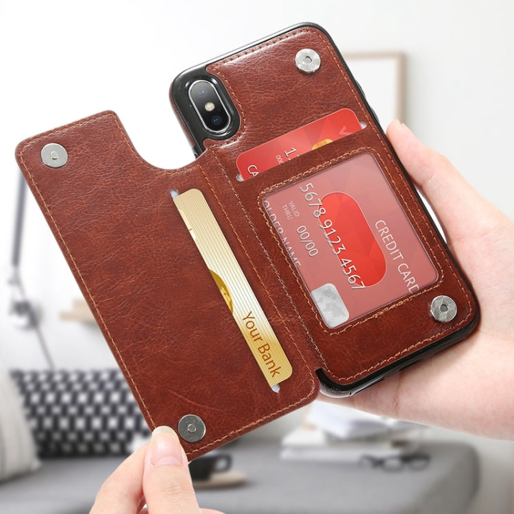 Retro PU Leather Case Multi Card Holders Phone Cases compatible with iPhone 6 Plus & 6s Plus, v