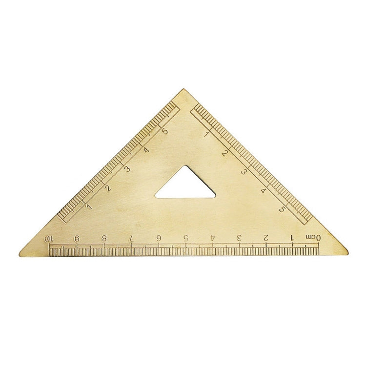 Brass Retro Drawing Ruler Measuring Tools, 0-10cm Isosceles Triangle Ruler