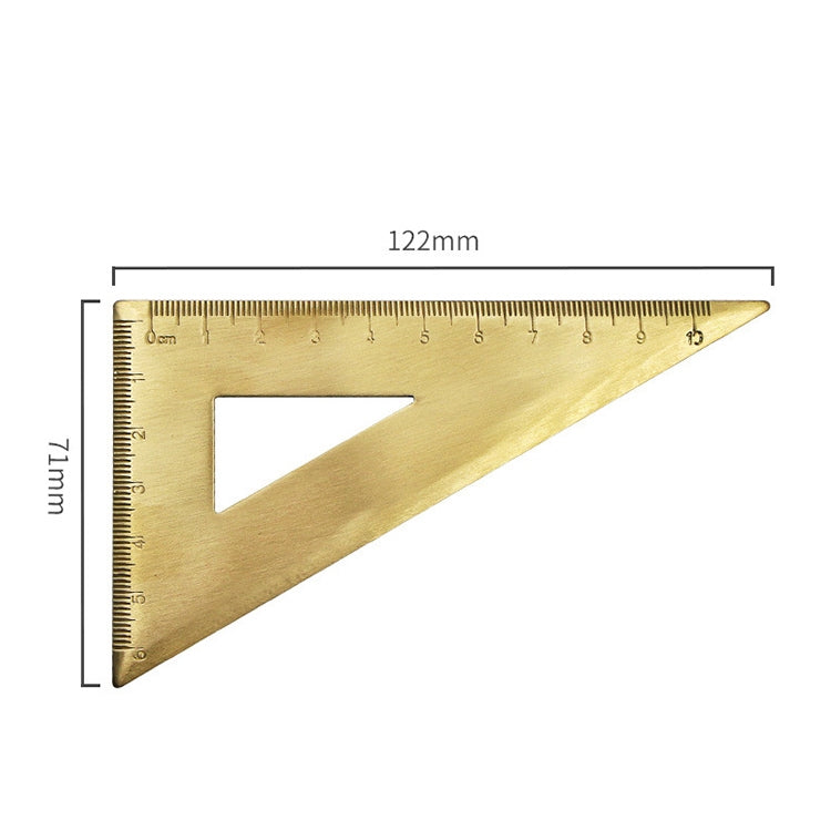 Brass Retro Drawing Ruler Measuring Tools, 0-10cm Right Angle Triangle Ruler