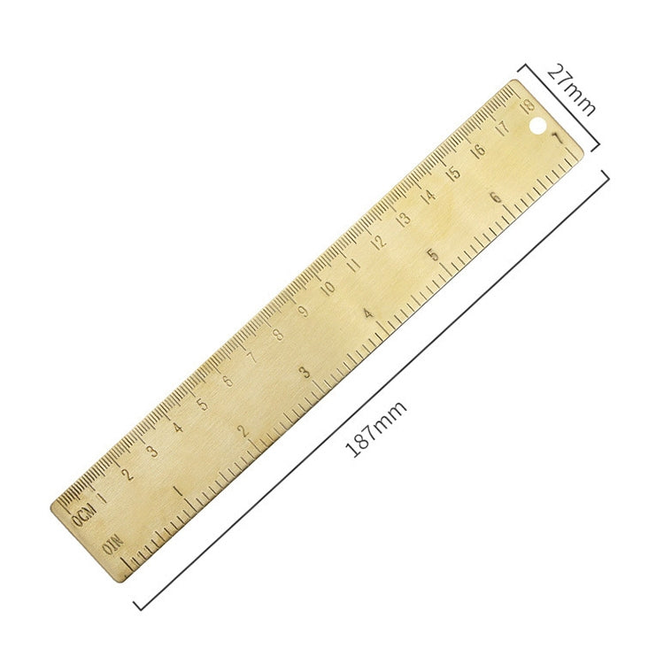 Brass Retro Drawing Ruler Measuring Tools, 0-18cm Ruler