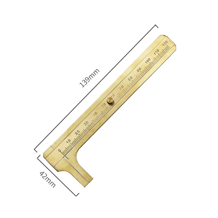 Brass Retro Drawing Ruler Measuring Tools, 0-120mm Caliper Single Scale