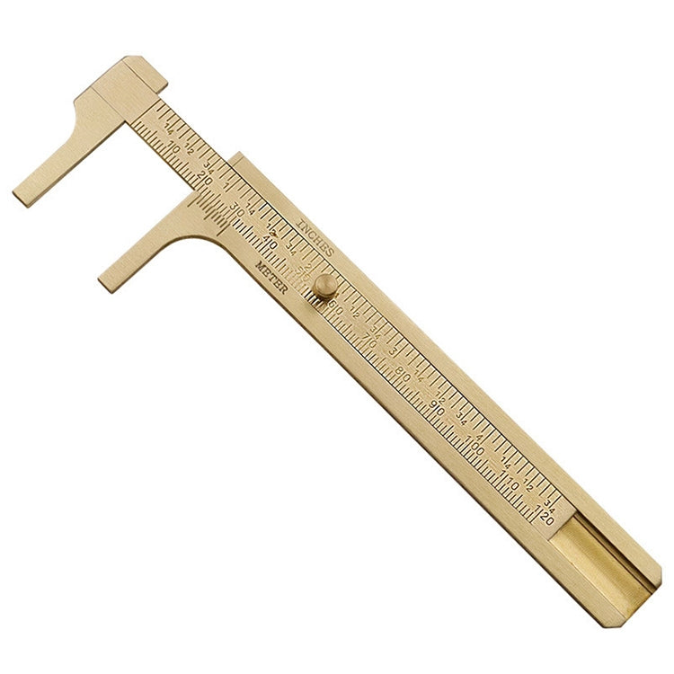 Brass Retro Drawing Ruler Measuring Tools, 0-120mm Caliper Double Scale