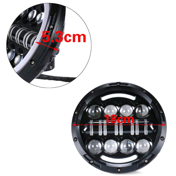 7 Inch Motorcycle Retro Modified Headlights Day Trip LED Far Near Beam Lights Compatible with Wrangler / Harley, Day Trip LED Far Near Beam Lights