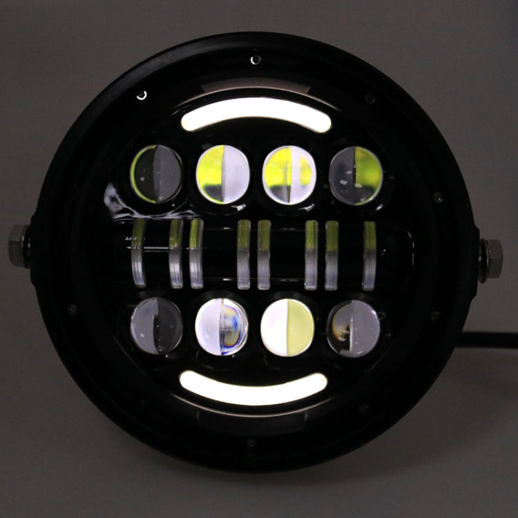 7 Inch Motorcycle Retro Modified Headlights Day Trip LED Far Near Beam Lights Compatible with Wrangler / Harley, Day Trip LED Far Near Beam Lights