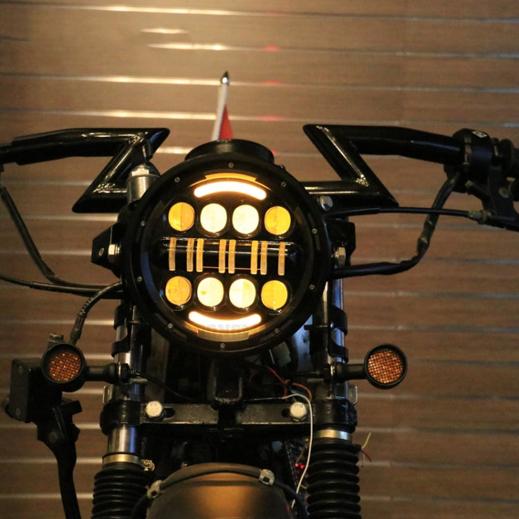 7 Inch Motorcycle Retro Modified Headlights Day Trip LED Far Near Beam Lights Compatible with Wrangler / Harley, Day Trip LED Far Near Beam Lights