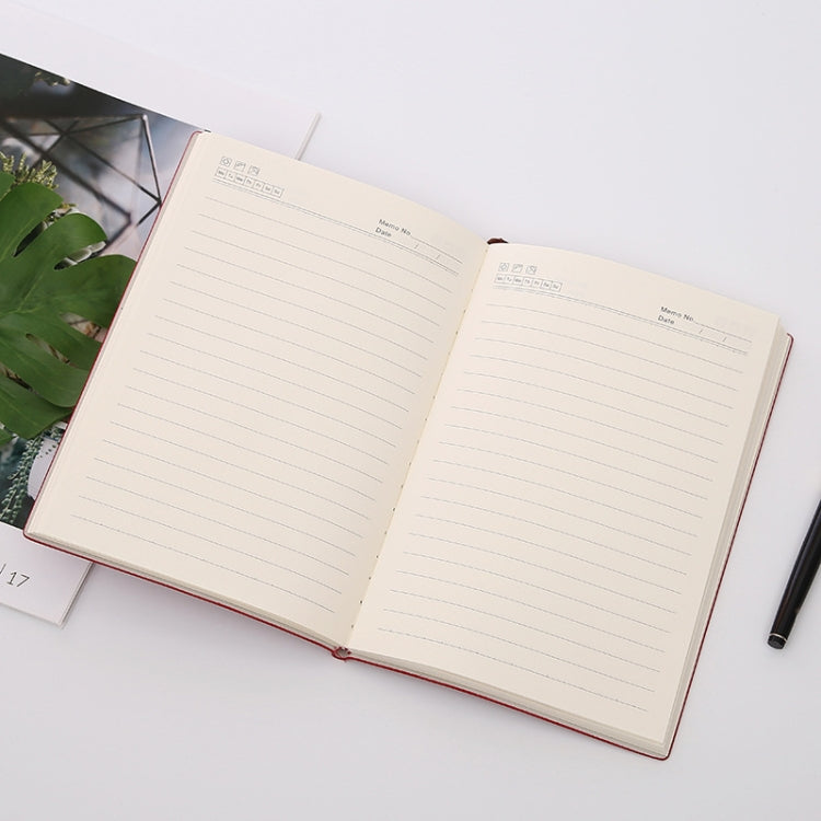 Imitation Leather Business Notebook Retro Notebook, Red A5
