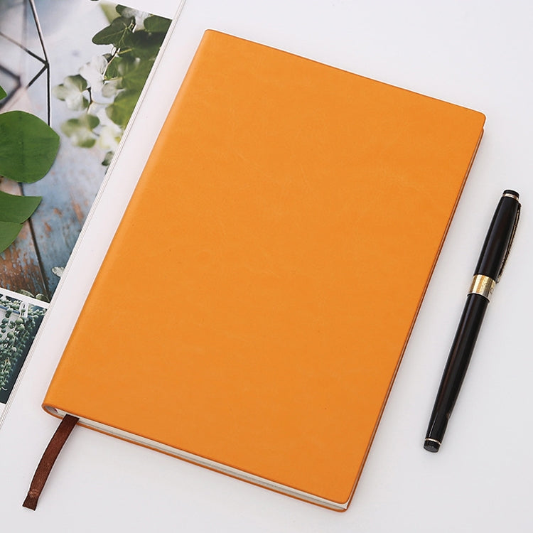 Imitation Leather Business Notebook Retro Notebook, Yellow A5
