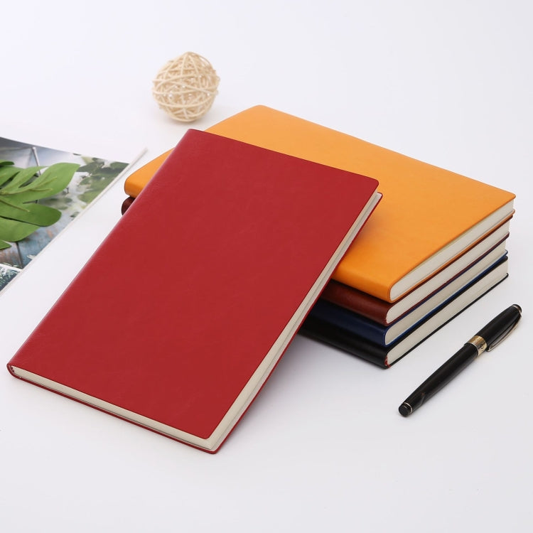 Imitation Leather Business Notebook Retro Notebook, Yellow A5