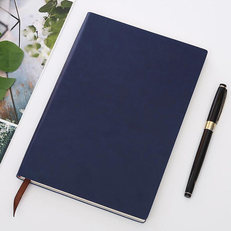 Imitation Leather Business Notebook Retro Notebook, Blue A5
