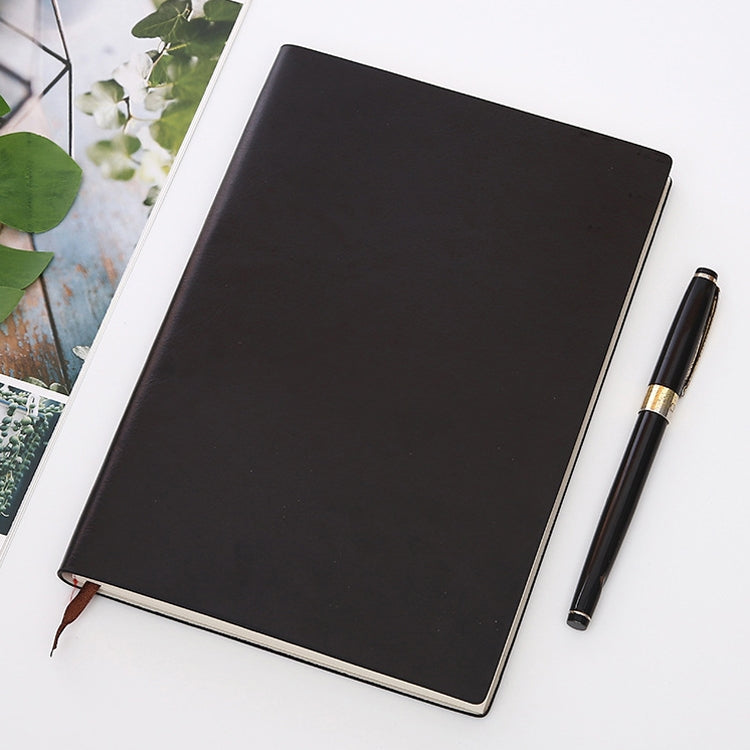 Imitation Leather Business Notebook Retro Notebook, Black A5