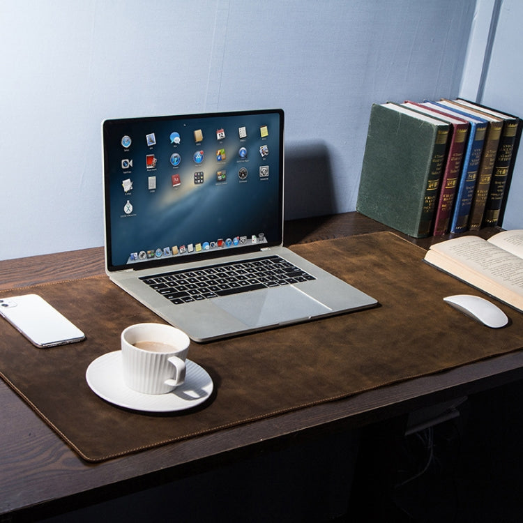 CF9011 Desk Pad Retro Crazy Horse Leather Notebook Computer Mouse Pad Oversized Anti-Slip Desktop Computer Desk Leather Pad