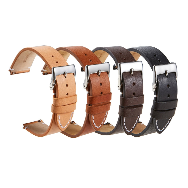 First Layer Retro Cowhide Frosted Bottom Leather Quick Release Ultra-Thin Universal Watch Strap, Size:, 16mm