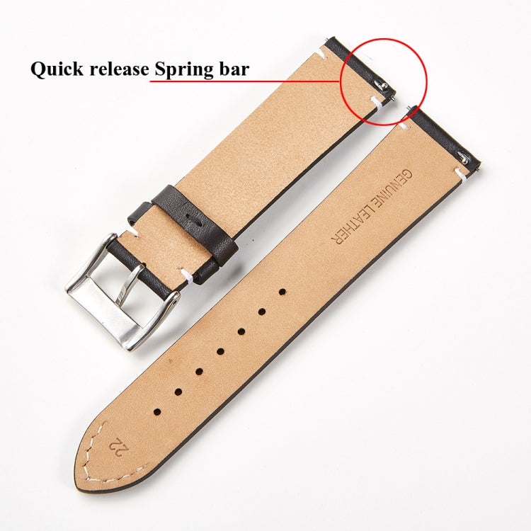 First Layer Retro Cowhide Frosted Bottom Leather Quick Release Ultra-Thin Universal Watch Strap, Size:, 16mm