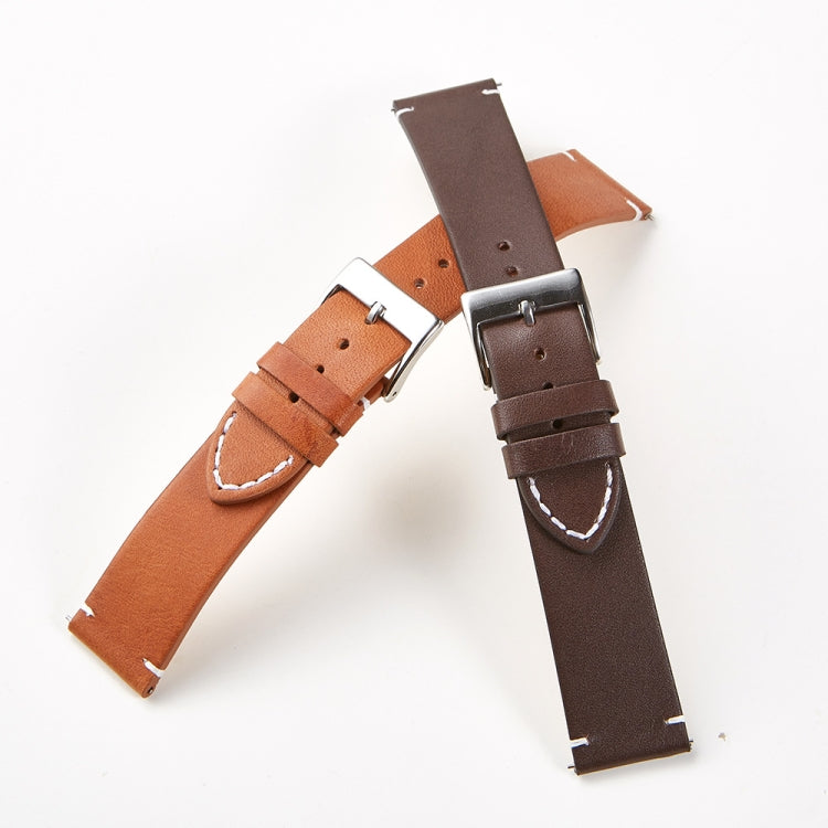 First Layer Retro Cowhide Frosted Bottom Leather Quick Release Ultra-Thin Universal Watch Strap, Size:, 16mm