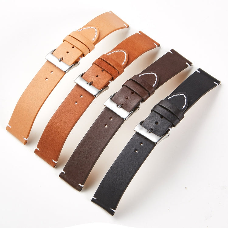 First Layer Retro Cowhide Frosted Bottom Leather Quick Release Ultra-Thin Universal Watch Strap, Size:, 16mm