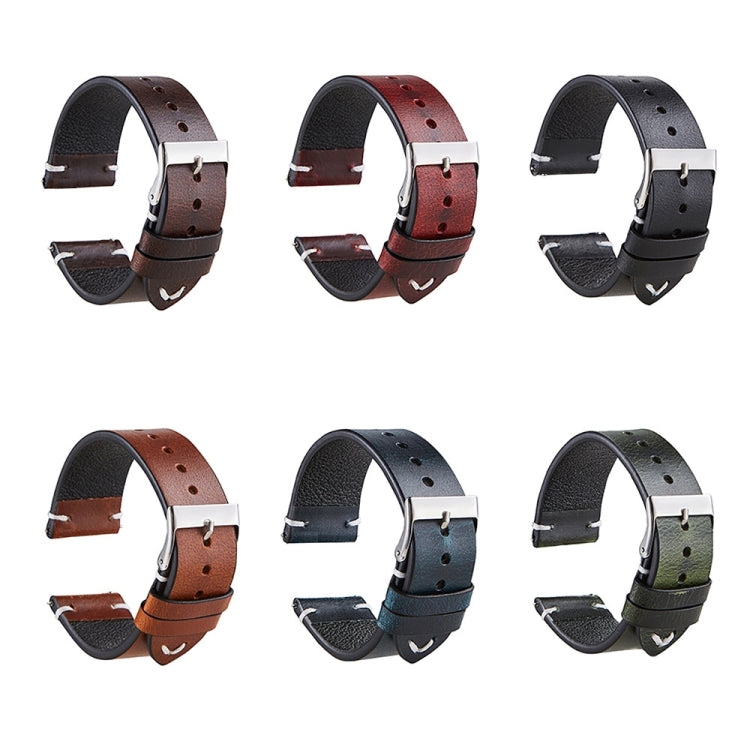 HB001 Color-Changing Retro Oil Wax Leather Ultra-Thin Universal Watch Strap