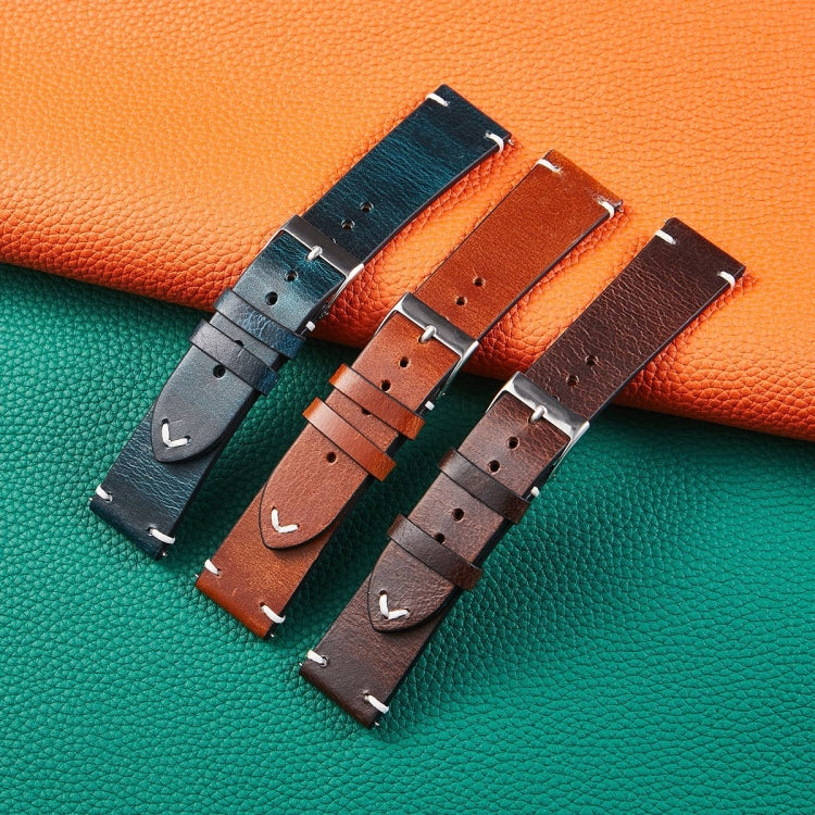 HB001 Color-Changing Retro Oil Wax Leather Ultra-Thin Universal Watch Strap