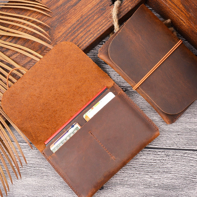 Crazy Horse Skin Passport Bag Document Holder Retro Boarding Pass Wallet Card Holder