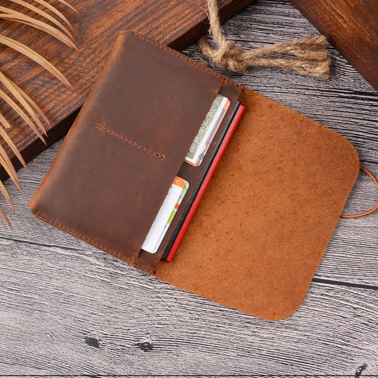 Crazy Horse Skin Passport Bag Document Holder Retro Boarding Pass Wallet Card Holder