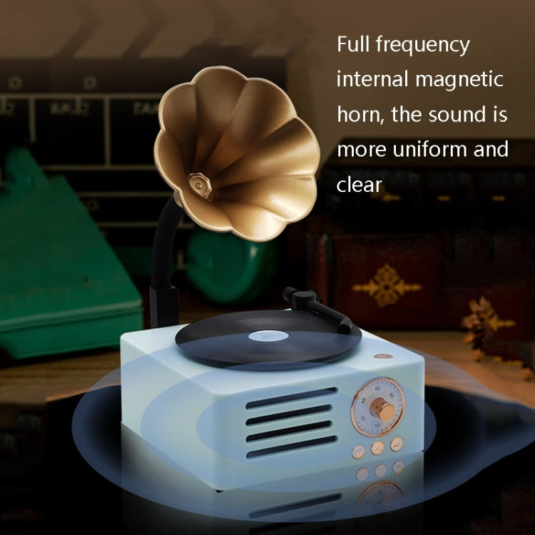 T15 Petunia Retro Vinyl Record Player Wireless Multifunction Mini Bluetooth Audio, Pink