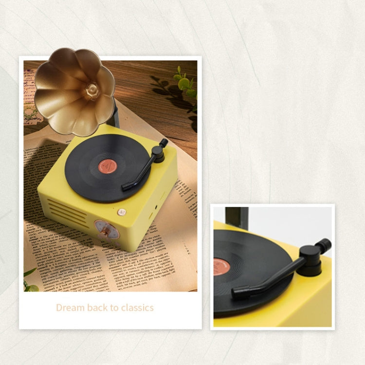 T15 Petunia Retro Vinyl Record Player Wireless Multifunction Mini Bluetooth Audio, Blue
