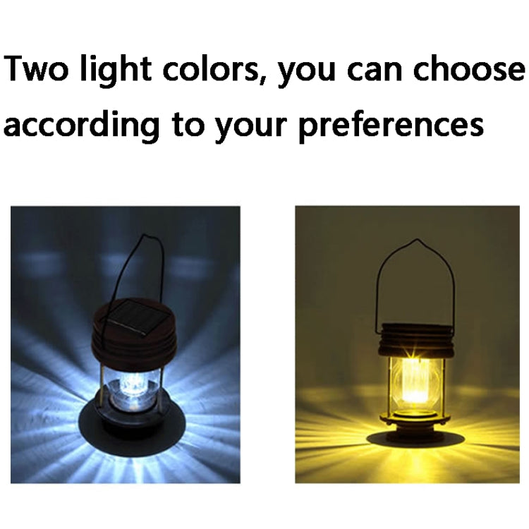 HSR002 Outdoor Retro Solar Lantern Camping Light, Spec:, Railing Type-Warm Light