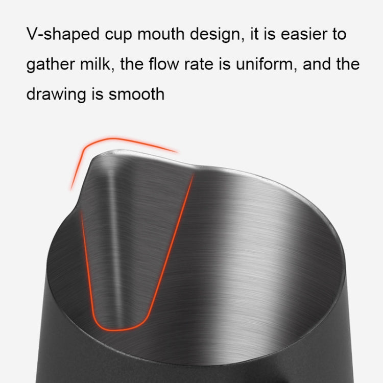 304 Stainless Steel Coffee Pot with Scale, Spec:, 350ml (Black Crane Mouth)