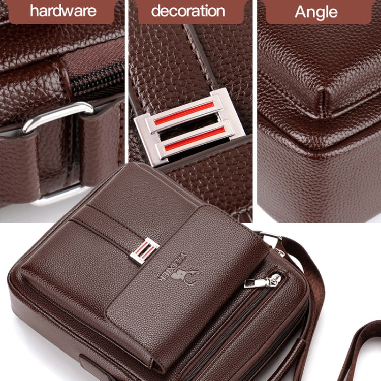 WEIXIER D244 Men Shoulder Bag Large Capacity Business Retro Messenger Bag, D244 Brown