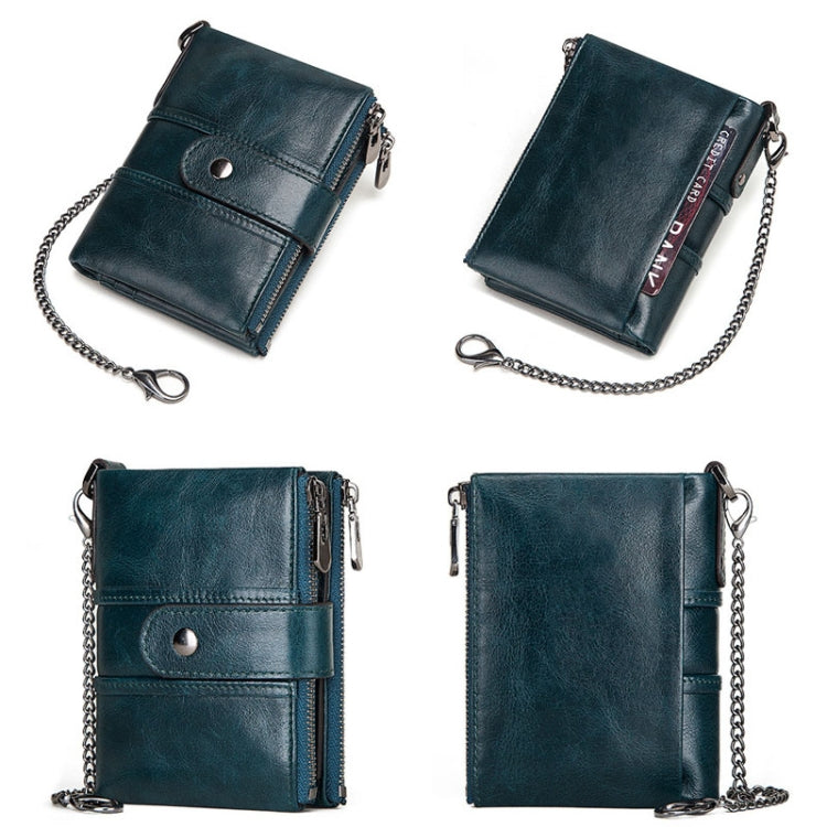 BP804 RFID Anti-Theft Wallet Multi-Function Buckle Zipper Retro Leisure Coin Purse, BP804 Brown