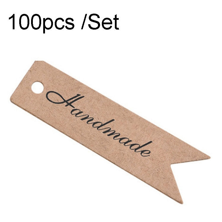 100pcs /Set Retro Baking Sticker Tag Swallow Tail Bookmark Gift Card, Style:, Handmade (Cowhide)