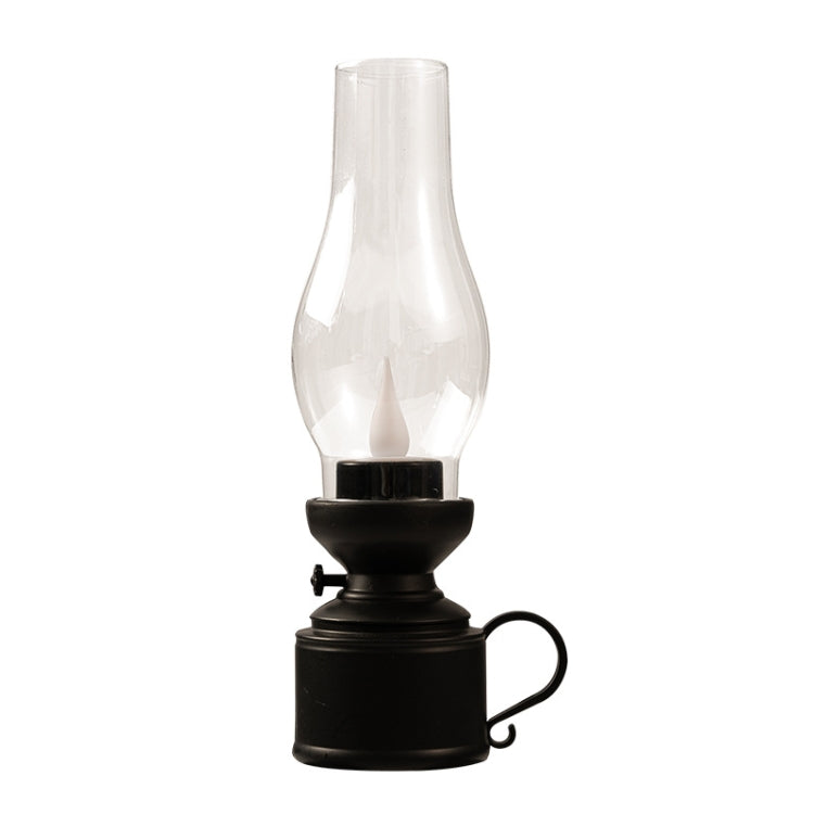 Retro Luminous Kerosene Lamp Christmas Simulation Oil Lamp Decoration, Spec:, Water-drop (Black)