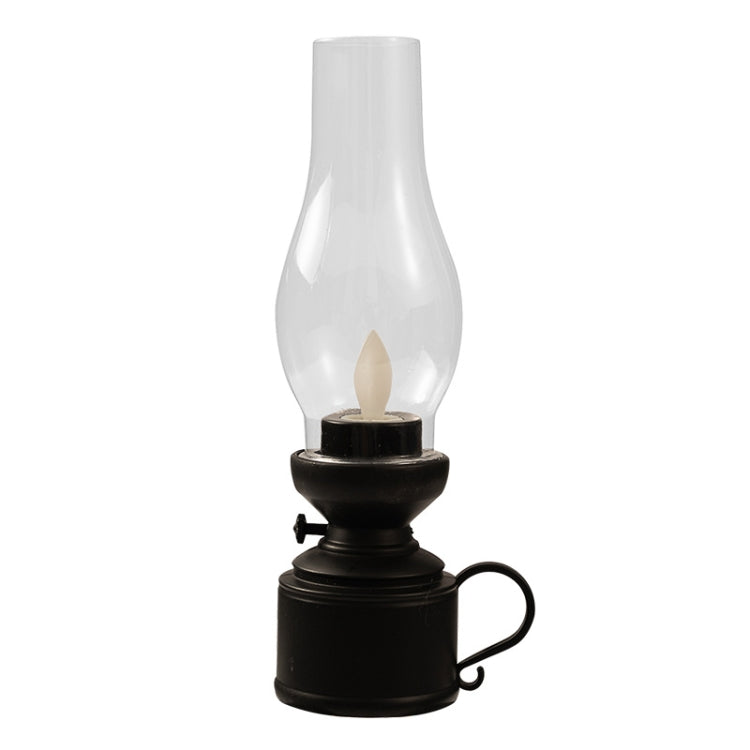 Retro Luminous Kerosene Lamp Christmas Simulation Oil Lamp Decoration, Spec:, Shaking (Black)