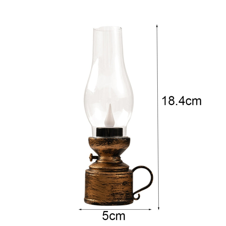 Retro Luminous Kerosene Lamp Christmas Simulation Oil Lamp Decoration, Spec:, Shaking (Black)