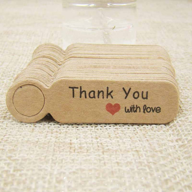100pcs /Set Small Retro Baking Label DIY Jewelry Price Tag Bookmark Gift Card, Thankyou Cowhide
