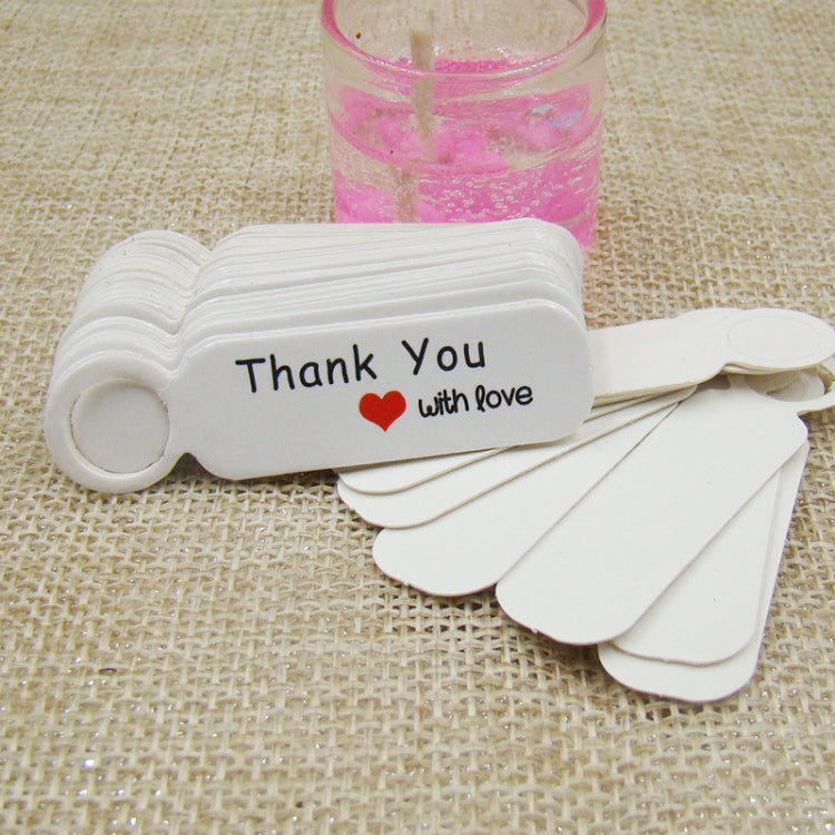 100pcs /Set Small Retro Baking Label DIY Jewelry Price Tag Bookmark Gift Card, Thankyou White
