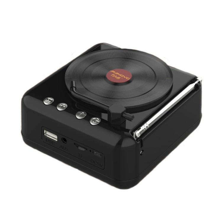 H3 Retro Vinyl Record Player Shape Mini Bluetooth Speaker, Black