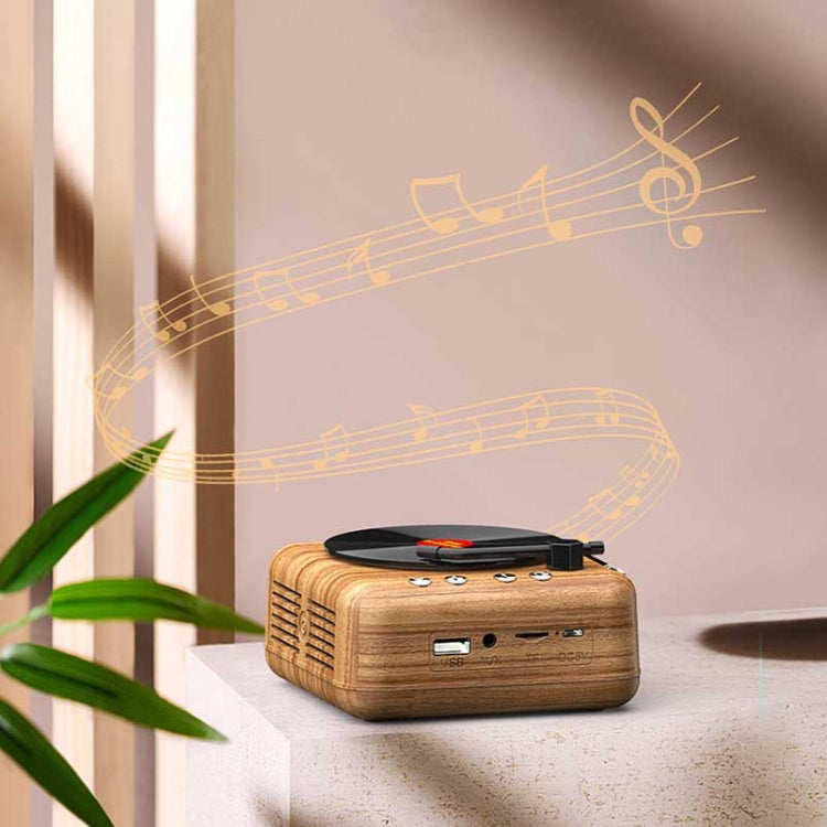 H3 Retro Vinyl Record Player Shape Mini Bluetooth Speaker, Black