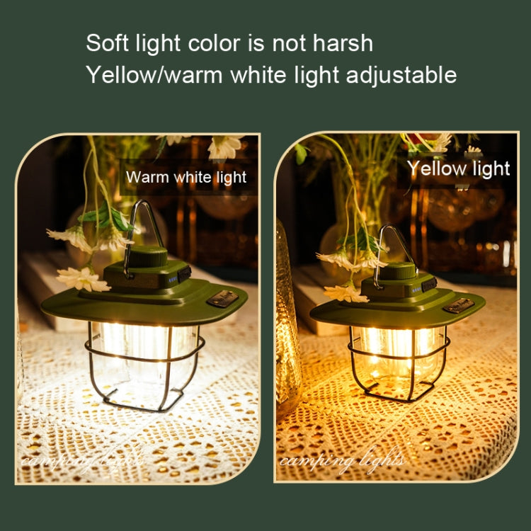LY02 LED Retro Lantern Hand Tent Lamp USB Charging Camping Light, LY02 Black