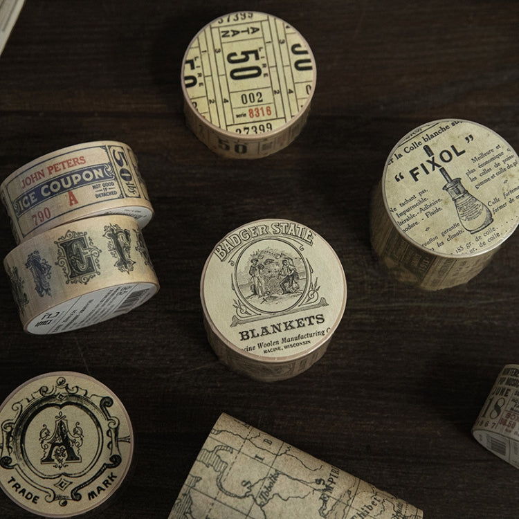 Retro Washi Tape compatible with Journal Scrapbooking Diary Planners, Color: Newspaper Material, Coupon