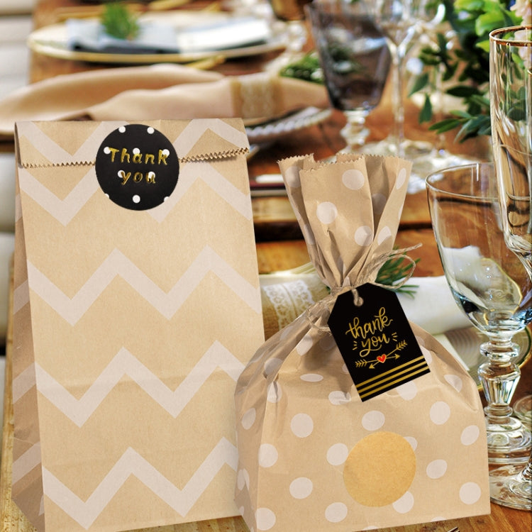 24 In 1 Point Striped Cowhide Paper Bag Retro Thanks Gift Bag Party Bakery Biscuits Candy Bag, 24 In 1 Style 1