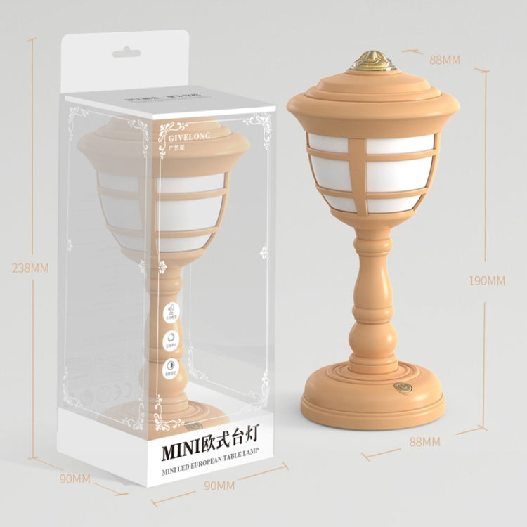 GIVELONG Retro Table Lamp USB Charging Small Night Light, Style:, 322-2 Yellow